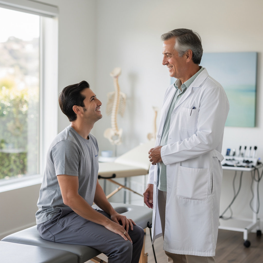 Wagner Chiropractic doctor providing expert spinal adjustment in a modern Santa Barbara clinic